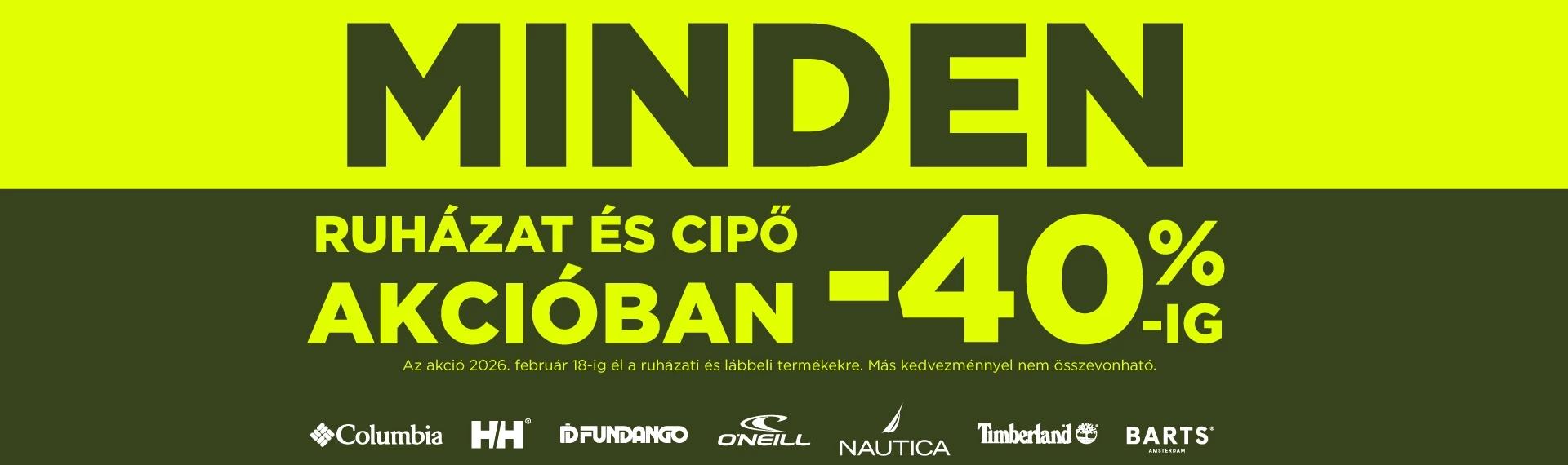 Minden akcióban -40%-ig