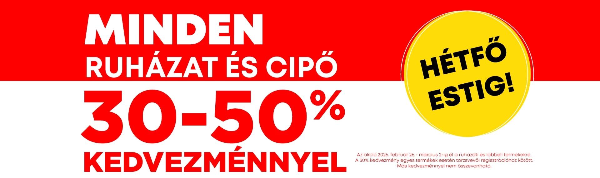 Minden akcióban -30-50%-ig