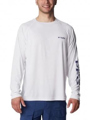 Columbia Terminal Tackle LS Shirt férfi hosszú ujjú sport póló fehér színben 1