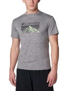 Columbia Zero Rules Short Sleeve Graphic Shirt férfi rövid ujjú sport póló szürke színben 1