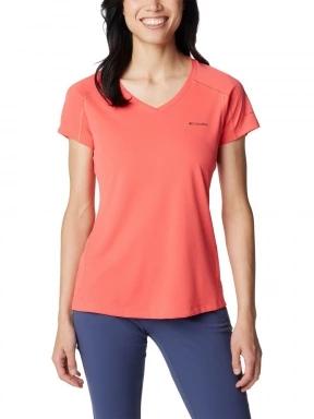 Columbia Zero Rules Short Sleeve Shirt női rövid ujjú sport póló piros színben 1