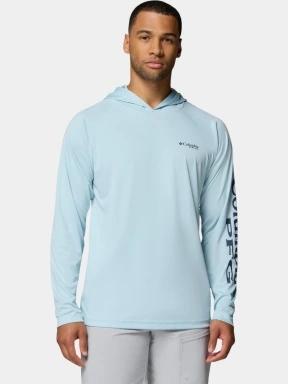 Columbia Terminal Tackle Hoodie férfi hosszú ujjú sport póló világoskék színben 1