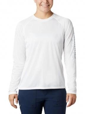 Columbia Tidal Tee II Long Sleeve Shirt női hosszú ujjú póló fehér színben 1