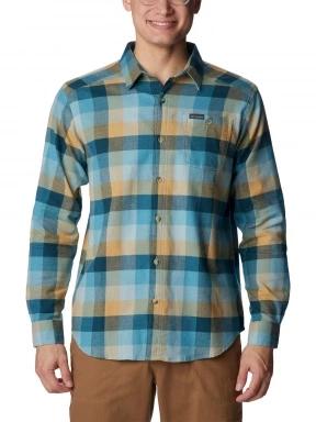 Columbia Cornell Woods Flannel Long Sleeve Shirt férfi hosszú ujjú ing kék színben 1