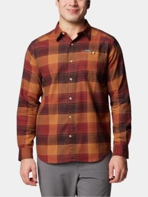 Columbia Cornell Woods Flannel Long Sleeve Shirt férfi hosszú ujjú ing barna színben 1