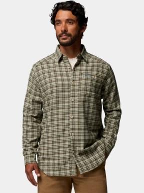 Columbia Cornell Woods Flannel Long Sleeve Shirt férfi hosszú ujjú ing zöld színben 1