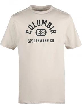 Columbia Csc Basic Logo Short Sleeve Shirt férfi rövid ujjú póló homok színben 1