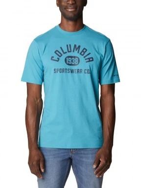 Columbia Csc Basic Logo Short Sleeve Shirt férfi rövid ujjú póló kék színben 1