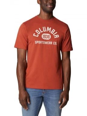Columbia Csc Basic Logo Short Sleeve Shirt férfi rövid ujjú póló piros színben 1