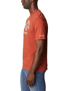 Columbia Csc Basic Logo Short Sleeve Shirt férfi rövid ujjú póló piros színben 3