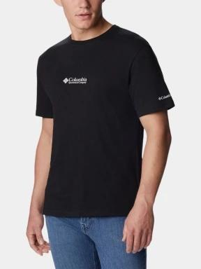 Columbia Csc Basic Logo Short Sleeve Shirt férfi rövid ujjú póló fekete színben 1