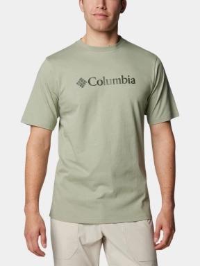 Columbia Csc Basic Logo Short Sleeve Shirt férfi rövid ujjú póló zöld színben 1