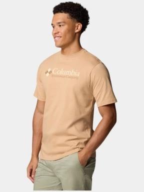 Columbia CSC Basic Logo Short Sleeve Shirt férfi rövid ujjú póló homok színben 3