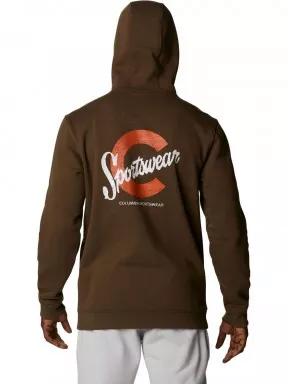 Columbia Csc Basic Logo II Hoodie férfi kapucnis pulóver zöld színben 3