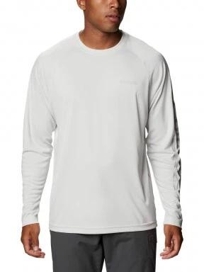Columbia Terminal Tackle Heather LS Shirt férfi hosszú ujjú sport póló világoskék színben 1