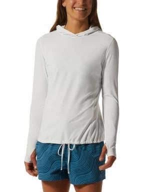 Mountain Hardwear Crater Lake Long Sleeve Hoody női kapucnis pulóver szürke színben 1