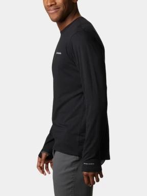 Columbia Tech Trail Long Sleeve Crew II férfi hosszú ujjú sport póló fekete színben 3