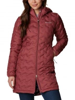 Columbia Delta Ridge Long Down Jacket női pehelykabát piros színben 1