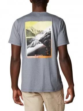 Columbia Tech Trail Graphic Tee férfi rövid ujjú sport póló szürke színben 3