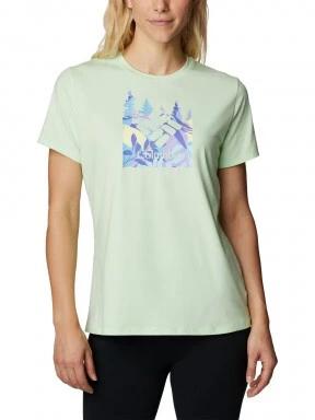 Columbia Sun Trek Ss Graphic Tee női rövid ujjú sport póló zöld színben 1