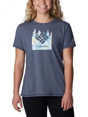 Columbia Sun Trek Ss Graphic Tee női rövid ujjú sport póló kék színben 1