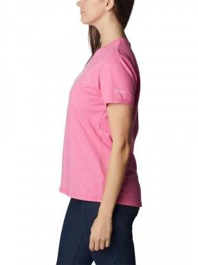 Columbia Sun Trek Ss Graphic Tee női rövid ujjú sport póló magenta színben 3