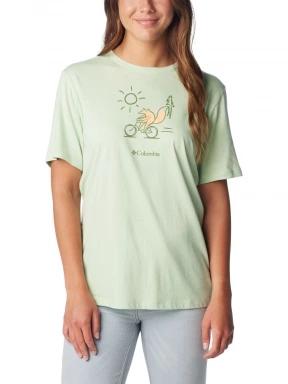 Columbia Bluebird Day Relaxed Crew Neck női rövid ujjú póló zöld színben 1