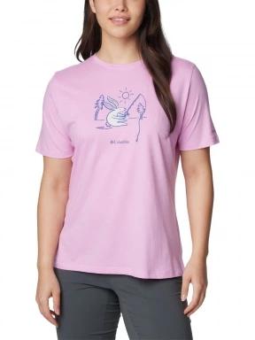 Columbia Bluebird Day Relaxed Crew Neck női rövid ujjú póló rózsaszín színben 1
