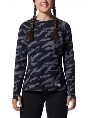 Mountain Hardwear Mountain Stretch Long Sleeve Crew női hosszú ujjú sport póló fekete színben 1