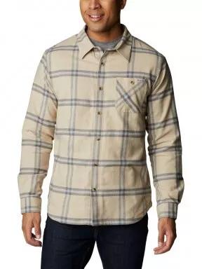 Columbia Cornell Woods Fleece Lined Flannel férfi hosszú ujjú ing homok színben 1