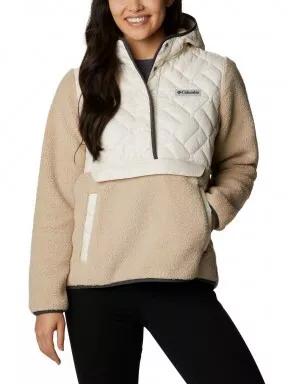 Columbia Sweet View Fleece Hooded Pullover női utcai kabát homok színben 1