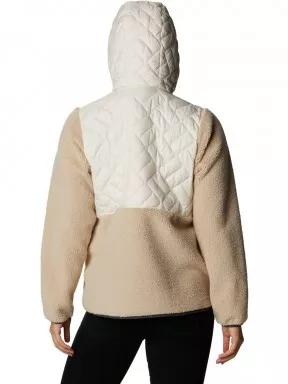 Columbia Sweet View Fleece Hooded Pullover női utcai kabát homok színben 3