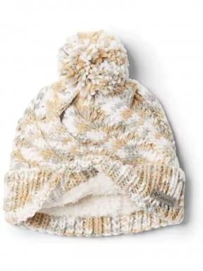 Columbia Bundle Up Beanie női bojtos sapka homok színben 3