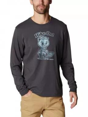 Columbia Apres Lifestyle Graphic Long Sleeve férfi hosszú ujjú póló fekete színben 1