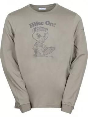 Columbia Apres Lifestyle Graphic Long Sleeve férfi hosszú ujjú póló zöld színben 1