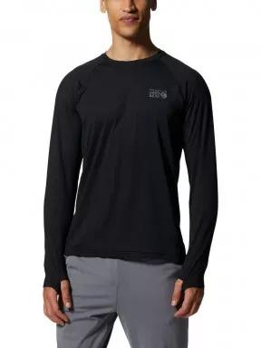 Mountain Hardwear Crater Lake Long Sleeve Crew férfi hosszú ujjú sport póló fekete színben 1