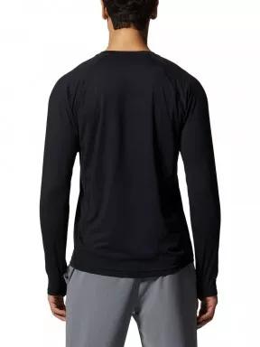 Mountain Hardwear Crater Lake Long Sleeve Crew férfi hosszú ujjú sport póló fekete színben 3