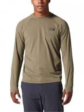 Mountain Hardwear Crater Lake Long Sleeve Crew férfi hosszú ujjú sport póló zöld színben 1