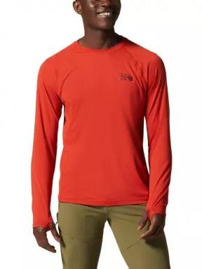 Mountain Hardwear Crater Lake Long Sleeve Crew férfi hosszú ujjú sport póló piros színben 1