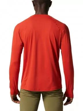 Mountain Hardwear Crater Lake Long Sleeve Crew férfi hosszú ujjú sport póló piros színben 3