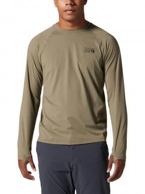 Mountain Hardwear Crater Lake Long Sleeve Crew férfi hosszú ujjú sport póló zöld színben 1