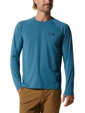Mountain Hardwear Crater Lake Long Sleeve Crew férfi hosszú ujjú sport póló kék színben 1