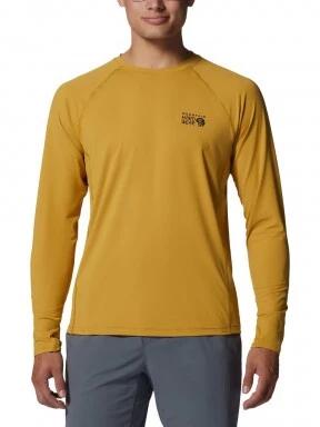 Mountain Hardwear Crater Lake Long Sleeve Crew férfi hosszú ujjú sport póló sárga színben 1
