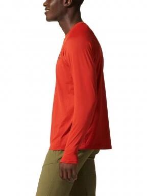 Mountain Hardwear Crater Lake Long Sleeve Crew férfi hosszú ujjú sport póló piros színben 3