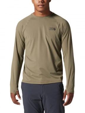 Mountain Hardwear Crater Lake Long Sleeve Crew férfi hosszú ujjú póló zöld színben 1