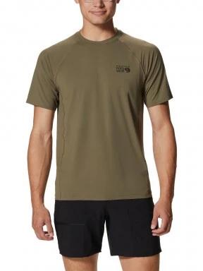 Mountain Hardwear Crater Lake Short Sleeve férfi rövid ujjú sport póló zöld színben 1
