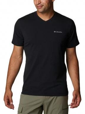 Columbia Sun Trek V-Neck Short Sleeve férfi rövid ujjú sport póló fekete színben 1