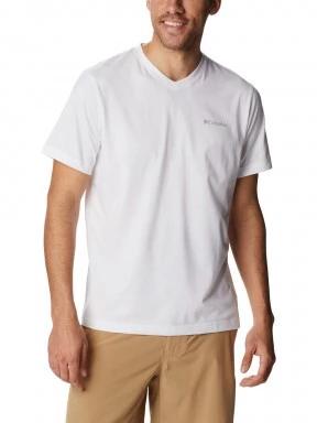 Columbia Sun Trek V-Neck Short Sleeve férfi rövid ujjú sport póló fehér színben 1
