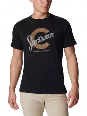 Columbia Csc Seasonal Logo Tee férfi rövid ujjú póló fekete színben 1
