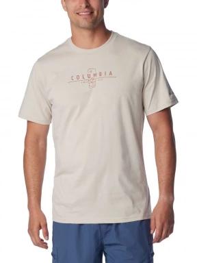 Columbia CSC Seasonal Logo Tee férfi rövid ujjú póló homok színben 1
